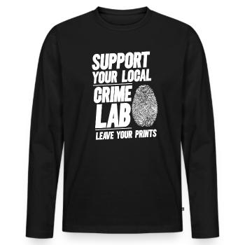 Forensic Technician Crime Scene Investigator Forensic Sentence - Men's Premium Organic Long Sleeve Shirt - black - Front - Nico (187cm)