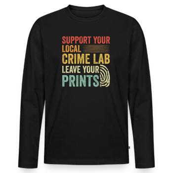 Forensic Technician Crime Scene Investigator Forensic Sentence - Men's Premium Organic Long Sleeve Shirt - black - Front - Nico (187cm)