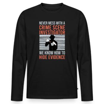 Forensic Technician Crime Scene Investigator Forensic Sentence - Men's Premium Organic Long Sleeve Shirt - black - Front - Nico (187cm)