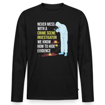 Forensic Technician Crime Scene Investigator Forensic Sentence - Men's Premium Organic Long Sleeve Shirt - black - Front - Nico (187cm)