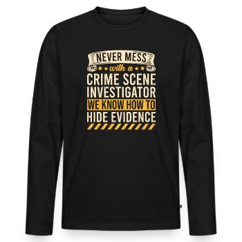 Forensic Technician Crime Scene Investigator Forensic Sentence - Men's Premium Organic Long Sleeve Shirt - black - Front - Nico (187cm)