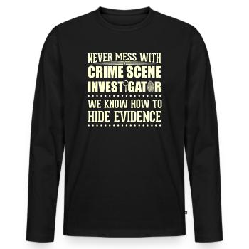 Crime Scene Crime Laboratory Crime Scene Investigator - Men's Premium Organic Long Sleeve Shirt - black - Front - Nico (187cm)