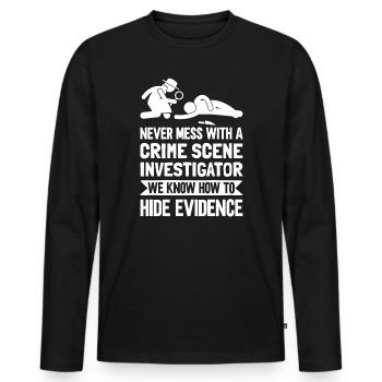 Crime Scene Crime Laboratory Crime Scene Investigator - Men's Premium Organic Long Sleeve Shirt - black - Front - Nico (187cm)