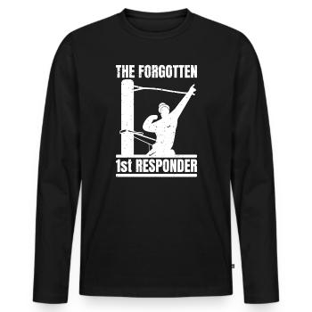 Réseau électrique électrique haute tension - T-shirt manches longues Premium bio Homme - noir - Devant - Nico (187cm)