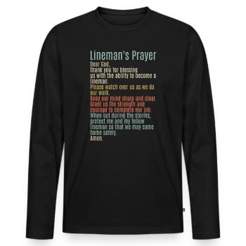 High Voltage Electrician Power Grid - Men's Premium Organic Long Sleeve Shirt - black - Front - Nico (187cm)