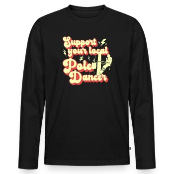 Réseau électrique électrique haute tension - T-shirt manches longues Premium bio Homme - noir - Devant - Nico (187cm)