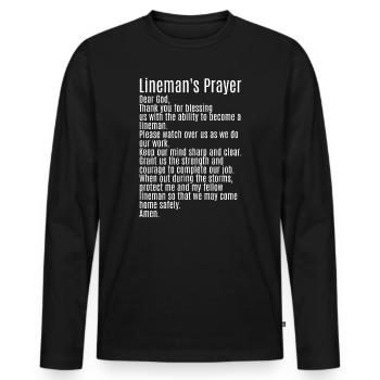 High Voltage Electrician Power Grid - Men's Premium Organic Long Sleeve Shirt - black - Front - Nico (187cm)