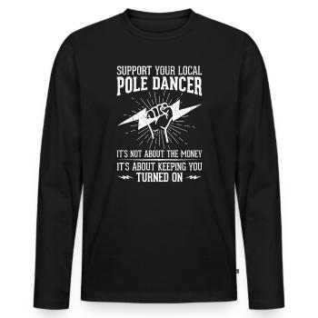 Réseau électrique électrique haute tension - T-shirt manches longues Premium bio Homme - noir - Devant - Nico (187cm)