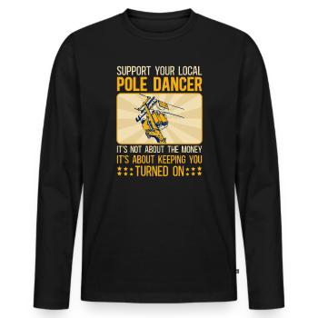 High Voltage Electrician Power Grid - Men's Premium Organic Long Sleeve Shirt - black - Front - Nico (187cm)
