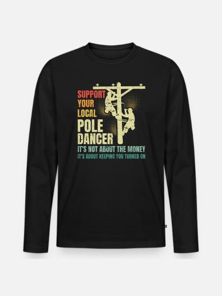 Hochspannungselektriker Stromnetz - Männer Premium Bio Langarmshirt - Schwarz