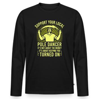 Réseau électrique électrique haute tension - T-shirt manches longues Premium bio Homme - noir - Devant - Nico (187cm)