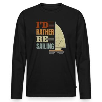 Catamaran captain I would rather sail catamaran - Men's Premium Organic Long Sleeve Shirt - black - Front - Nico (187cm)