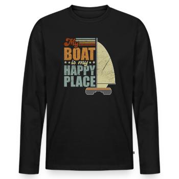 Catamaran Captain Sailboat - Men's Premium Organic Long Sleeve Shirt - black - Front - Nico (187cm)