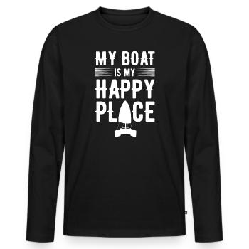 Catamaran Captain Sailboat - Men's Premium Organic Long Sleeve Shirt - black - Front - Nico (187cm)