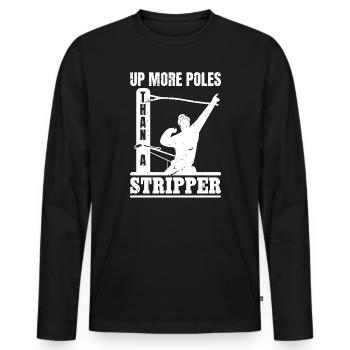 Power Lineman Power Line Electrician - Men's Premium Organic Long Sleeve Shirt - black - Front - Nico (187cm)