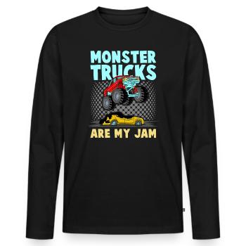 Monster Trucks Are My Jam Monster Truck Show - Men's Premium Organic Long Sleeve Shirt - black - Front - Nico (187cm)