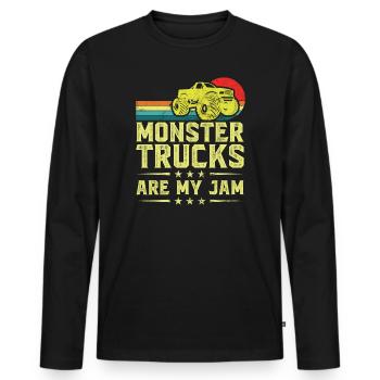 Monster Trucks Are My Jam Monster Truck Show - Men's Premium Organic Long Sleeve Shirt - black - Front - Nico (187cm)