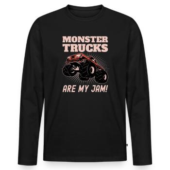 Monster Trucks Are My Jam Monster Truck Show - Men's Premium Organic Long Sleeve Shirt - black - Front - Nico (187cm)