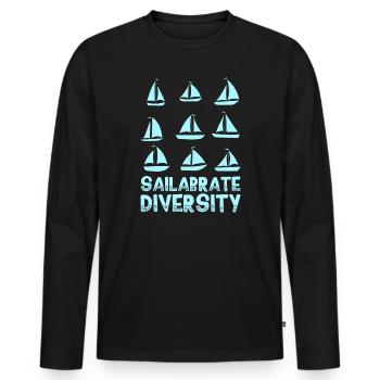Drôle de voilier pour le capitaine du bateau - T-shirt manches longues Premium bio Homme - noir - Devant - Nico (187cm)