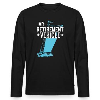 Régime de retraite pour les marins retraités - T-shirt manches longues Premium bio Homme - noir - Devant - Nico (187cm)