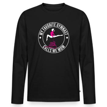 My favorite gymnast calls me Mama Gymnastics - Men's Premium Organic Long Sleeve Shirt - black - Front - Nico (187cm)
