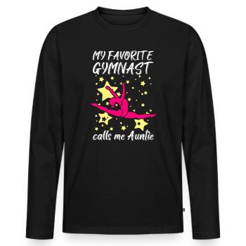 Ma gymnaste préférée m’appelle Tante Gymnastique - T-shirt manches longues Premium bio Homme - noir - Devant - Nico (187cm)