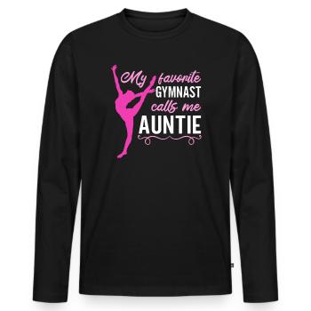 Ma gymnaste préférée m’appelle Tante Gymnastique - T-shirt manches longues Premium bio Homme - noir - Devant - Nico (187cm)