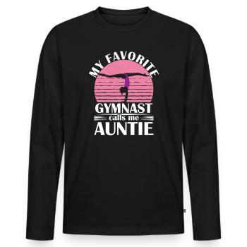 Ma gymnaste préférée m’appelle Tante Gymnastique - T-shirt manches longues Premium bio Homme - noir - Devant - Nico (187cm)