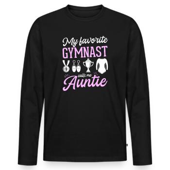 Ma gymnaste préférée m’appelle Tante Gymnastique - T-shirt manches longues Premium bio Homme - noir - Devant - Nico (187cm)