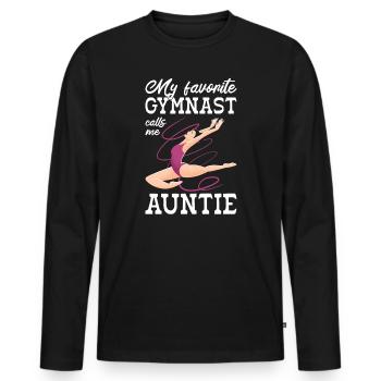Ma gymnaste préférée m’appelle Tante Gymnastique - T-shirt manches longues Premium bio Homme - noir - Devant - Nico (187cm)