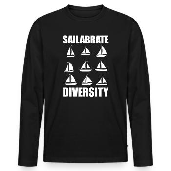 Drôle de voilier pour le capitaine du bateau - T-shirt manches longues Premium bio Homme - noir - Devant - Nico (187cm)