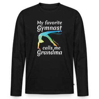Spruch Für Einen Empfänger - Männer Premium Bio Langarmshirt - Schwarz - Vorne - Nico (187cm)