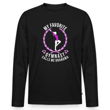 Ma gymnaste préférée m’appelle Grand-mère Turnsport - T-shirt manches longues Premium bio Homme - noir - Devant - Nico (187cm)