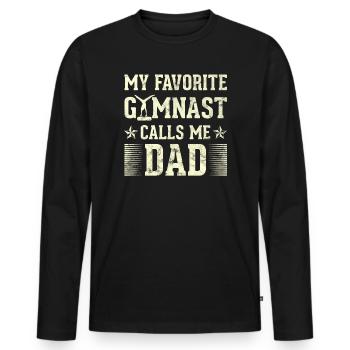 Mein Lieblingsturner Nennt Mich Papa - Männer Premium Bio Langarmshirt - Schwarz - Vorne - Nico (187cm)