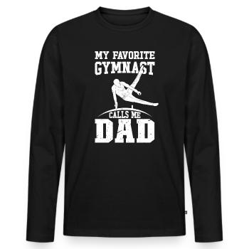 Mein Lieblingsturner Nennt Mich Papa - Männer Premium Bio Langarmshirt - Schwarz - Vorne - Nico (187cm)