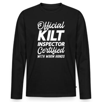 Kilt écossais disant jupe écossaise Écosse - T-shirt manches longues Premium bio Homme - noir - Devant - Nico (187cm)