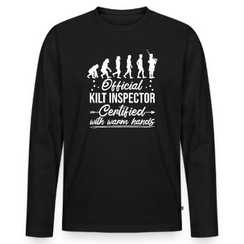 Scottish Kilt Saying Scottish Skirt Scotland - Men's Premium Organic Long Sleeve Shirt - black - Front - Nico (187cm)