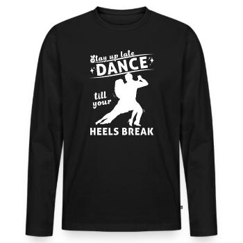 Formation en danse Ballroom Danse de couple - T-shirt manches longues Premium bio Homme - noir - Devant - Nico (187cm)