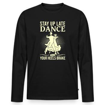 Formation en danse Ballroom Danse de couple - T-shirt manches longues Premium bio Homme - noir - Devant - Nico (187cm)