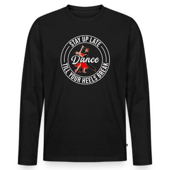 Formation en danse Ballroom Danse de couple - T-shirt manches longues Premium bio Homme - noir - Devant - Nico (187cm)
