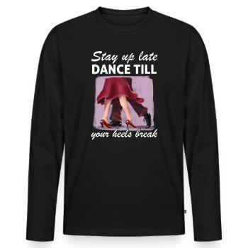 Formation en danse Ballroom Danse de couple - T-shirt manches longues Premium bio Homme - noir - Devant - Nico (187cm)