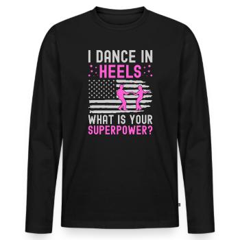 Formation en danse Ballroom Danse de couple - T-shirt manches longues Premium bio Homme - noir - Devant - Nico (187cm)