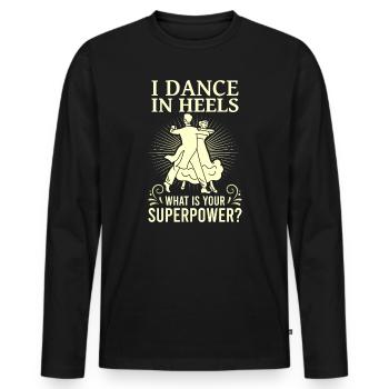 Formation en danse Ballroom Danse de couple - T-shirt manches longues Premium bio Homme - noir - Devant - Nico (187cm)