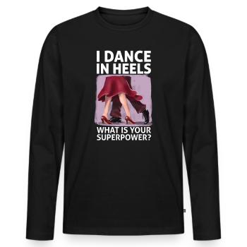 Formation en danse Ballroom Danse de couple - T-shirt manches longues Premium bio Homme - noir - Devant - Nico (187cm)