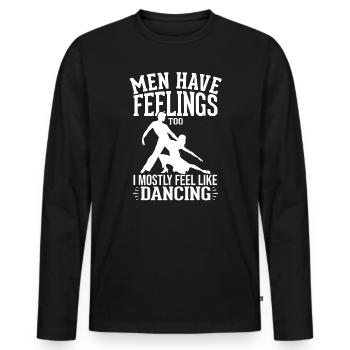 Danse Slogan Ballroom Couple Dance Dance Floor - T-shirt manches longues Premium bio Homme - noir - Devant - Nico (187cm)