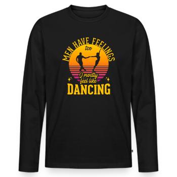 Danse Slogan Ballroom Couple Dance Dance Floor - T-shirt manches longues Premium bio Homme - noir - Devant - Nico (187cm)
