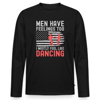 Danse Slogan Ballroom Couple Dance Dance Floor - T-shirt manches longues Premium bio Homme - noir - Devant - Nico (187cm)