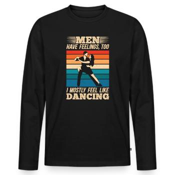 Danse Slogan Ballroom Couple Dance Dance Floor - T-shirt manches longues Premium bio Homme - noir - Devant - Nico (187cm)