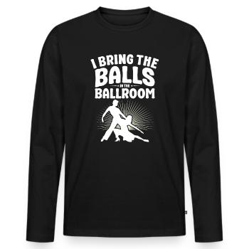 Danse Slogan Ballroom Couple Dance Dance Floor - T-shirt manches longues Premium bio Homme - noir - Devant - Nico (187cm)