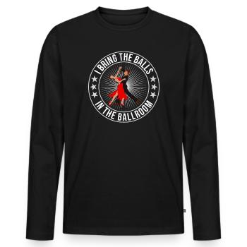 Danse Slogan Ballroom Couple Dance Dance Floor - T-shirt manches longues Premium bio Homme - noir - Devant - Nico (187cm)